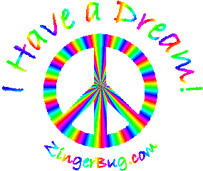 Click to get the codes for this image. I Have A Dream Peace Sign Rainbow, Martin Luther King Jr Day Free Image, Glitter Graphic, Greeting or Meme for Facebook, Twitter or any forum or blog.