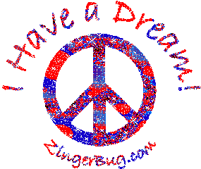 Click to get the codes for this image. I Have A Dream Peace Sign Red White Blue, Martin Luther King Jr Day Free Image, Glitter Graphic, Greeting or Meme for Facebook, Twitter or any forum or blog.