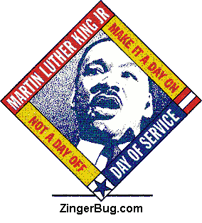 Click to get the codes for this image. MLK Day Of Service, Martin Luther King Jr Day Free Image, Glitter Graphic, Greeting or Meme for Facebook, Twitter or any forum or blog.