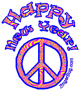 Click to get the codes for this image. Happy New Year Glitter Peace Sign, New Years Day Free Image, Glitter Graphic, Greeting or Meme for Facebook, Twitter or any forum or blog.