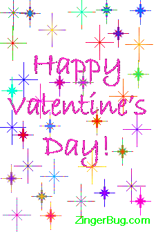 Click to get the codes for this image. Happy Valentine's Day Colorful stars on a clear background, Valentines Day Free Image, Glitter Graphic, Greeting or Meme for Facebook, Twitter or any forum or blog.