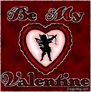 Click to get the codes for this image. Be My Valentine Satin Cupid, Valentines Day Free Image, Glitter Graphic, Greeting or Meme for Facebook, Twitter or any forum or blog.
