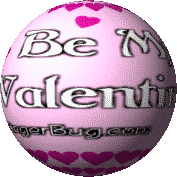 Click to get the codes for this image. Cute pink rotating 3D smiley face with hearts. The comment reads: Be My Valentine!