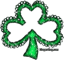 Bevel Glitter Shamrock MySpace Glitter Graphic Comment