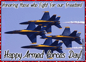 Click to get the codes for this image. Photo of the Blue Angels, the United States Navy's Navy Flight Demonstration Squadron, with the comment: Honoring those who fight for our freedom! Happy Armed Forces Day!