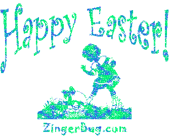 Click to get the codes for this image. Happy Easter Blue Green Glitter Girl, Easter Free Image, Glitter Graphic, Greeting or Meme for Facebook, Twitter or any forum or blog.