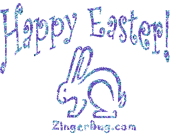 Click to get the codes for this image. Blue Purple Happy Easter Bunny, Easter Free Image, Glitter Graphic, Greeting or Meme for Facebook, Twitter or any forum or blog.