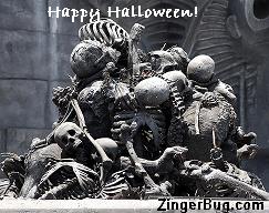 Click to get the codes for this image. Happy Halloween Pile of Bones Photo, Halloween Free Image, Glitter Graphic, Greeting or Meme for Facebook, Twitter or any forum or blog.