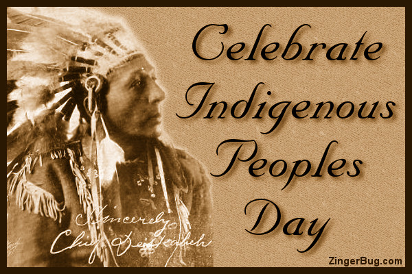 Click to get the codes for this image. Celebrate Indigenous Peoples Day, Columbus Day Free Image, Glitter Graphic, Greeting or Meme for Facebook, Twitter or any forum or blog.