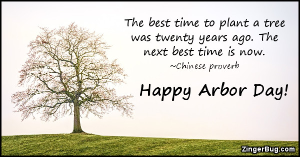 Click to get the codes for this image. The best time to plant a tree was twenty years ago. The next best time is now. Happy Arbor Day!