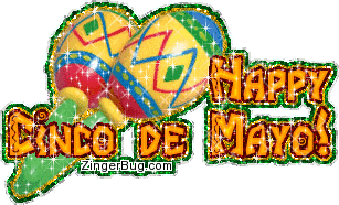 Click to get the codes for this image. Happy Cinco De Mayo Glittered Maracas, Cinco de Mayo Free Image, Glitter Graphic, Greeting or Meme for Facebook, Twitter or any forum or blog.
