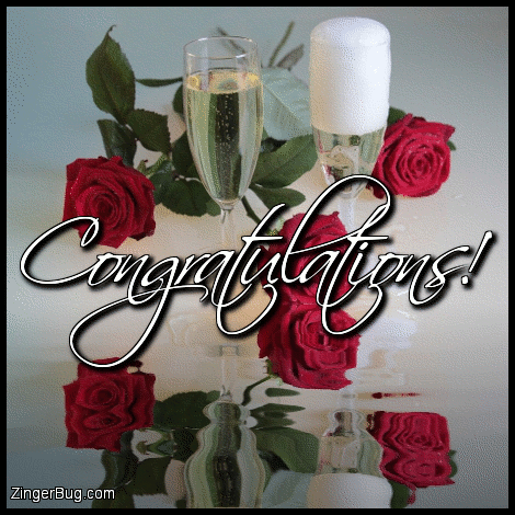 Click to get the codes for this image. Congratulations Champagne And Roses, Congratulations Glitter Graphic, Comment, Meme, GIF or Greeting