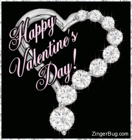 Click to get the codes for this image. Beautiful glitter graphic if a diamoand heart pendant with the comment: Happy Valentine's Day!