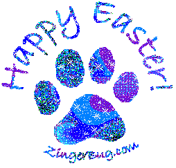 Click to get the codes for this image. Easter Blue Pawprint, Easter Free Image, Glitter Graphic, Greeting or Meme for Facebook, Twitter or any forum or blog.