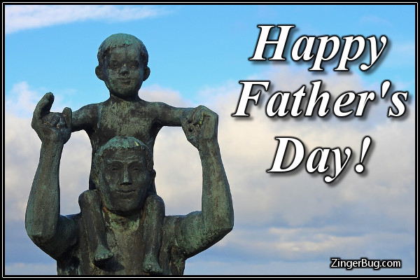 Click to get the codes for this image. Fathers Day Kid On Shoulders Statue, Fathers Day Glitter Graphic, Comment, Meme, GIF or Greeting