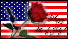 Click to get the codes for this image. Happy 4th of July American Flag with Rose, 4th of July Free Image, Glitter Graphic, Greeting or Meme for Facebook, Twitter or any forum or blog.