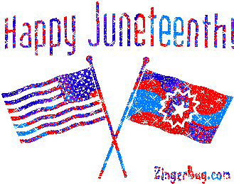 Click to get the codes for this image. Happy Juneteenth Crossed Flags, Juneteenth Free Image, Glitter Graphic, Greeting or Meme for Facebook, Twitter or any forum or blog.