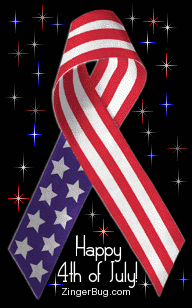Click to get the codes for this image. Happy Fourth Of July Patriotic Ribbon, 4th of July Free Image, Glitter Graphic, Greeting or Meme for Facebook, Twitter or any forum or blog.