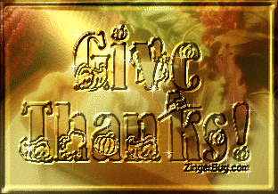 Click to get the codes for this image. Thanksgiving glitter graphic with the comment: Give Thanks!