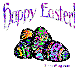 Click to get the codes for this image. Happy Easter! Glittered Easter Eggs