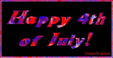 Click to get the codes for this image. This graphic features 3D psychedelic red, white and blue letters that are waving in a flag pattern. The comment reads: Happy 4th of July!