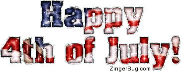 Click to get the codes for this image. This glitter graphic comment reads: Happy 4th of July. The glitter text is overlayed with a photo of the American Flag