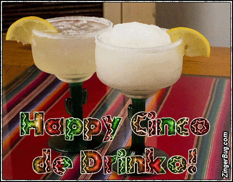 Click to get the codes for this image. Happy Cinco De Drinko Margaritas, Cinco de Mayo Glitter Graphic, Comment, Meme, GIF or Greeting