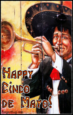 Click to get the codes for this image. Happy Cinco De Mayo Glittered Mariachi Trumpet, Cinco de Mayo Free Image, Glitter Graphic, Greeting or Meme for Facebook, Twitter or any forum or blog.