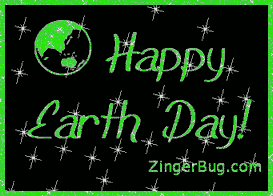 Click to get the codes for this image. Happy Earth Day Green Stars, Earth Day Free Image, Glitter Graphic, Greeting or Meme for Facebook, Twitter or any forum or blog.