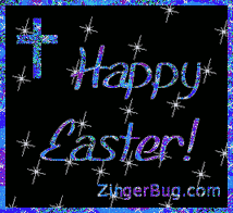 Click to get the codes for this image. Happy Easter Blue Stars, Easter Free Image, Glitter Graphic, Greeting or Meme for Facebook, Twitter or any forum or blog.