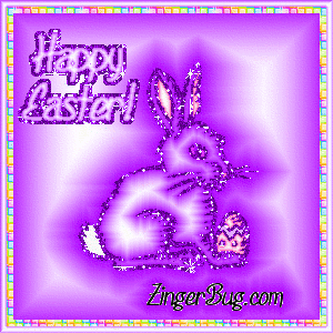 Click to get the codes for this image. Happy Easter Bunny Purple, Easter Free Image, Glitter Graphic, Greeting or Meme for Facebook, Twitter or any forum or blog.