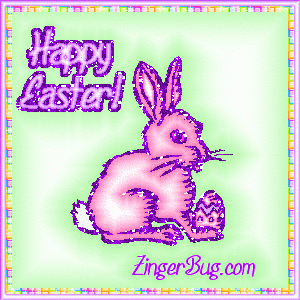 Click to get the codes for this image. Happy Easter Bunny Green, Easter Free Image, Glitter Graphic, Greeting or Meme for Facebook, Twitter or any forum or blog.