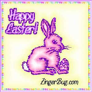 Click to get the codes for this image. Happy Easter Bunny Yellow, Easter Free Image, Glitter Graphic, Greeting or Meme for Facebook, Twitter or any forum or blog.