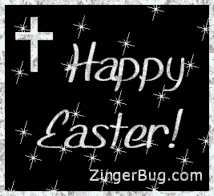 Click to get the codes for this image. Happy Easter Silver Stars, Easter Free Image, Glitter Graphic, Greeting or Meme for Facebook, Twitter or any forum or blog.