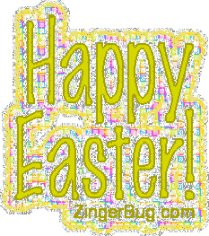 Click to get the codes for this image. Happy Easter Yellow Glitter, Easter Free Image, Glitter Graphic, Greeting or Meme for Facebook, Twitter or any forum or blog.