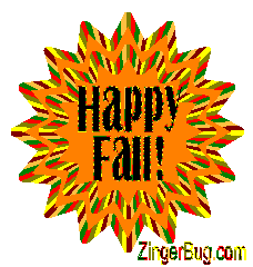 Click to get the codes for this image. Happy Fall Starburst, Autumn  Fall Free Image, Glitter Graphic, Greeting or Meme for Facebook, Twitter or any forum or blog.