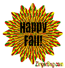 Click to get the codes for this image. Happy Fall Starburst, Autumn  Fall Free Image, Glitter Graphic, Greeting or Meme for Facebook, Twitter or any forum or blog.