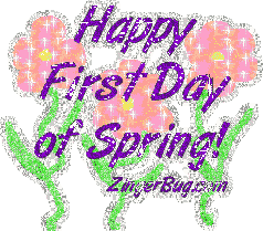 Click to get the codes for this image. Happy First Day Of Spring Glitter Flowers, Spring Free Image, Glitter Graphic, Greeting or Meme for Facebook, Twitter or any forum or blog.