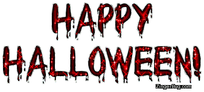 Click to get the codes for this image. Happy Halloween Bloody Red Glitter Text, Halloween Free Image, Glitter Graphic, Greeting or Meme for Facebook, Twitter or any forum or blog.