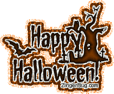 Click to get the codes for this image. Happy Halloween Tree Bat Glitter, Halloween Free Image, Glitter Graphic, Greeting or Meme for Facebook, Twitter or any forum or blog.
