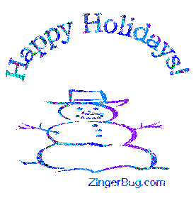 Click to get the codes for this image. Happy Holidays Bouncing Snowman, Christmas Free Image, Glitter Graphic, Greeting or Meme for Facebook, Twitter or any forum or blog.