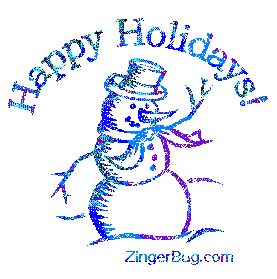 Click to get the codes for this image. Happy Holidays Dancing Snowman, Christmas Free Image, Glitter Graphic, Greeting or Meme for Facebook, Twitter or any forum or blog.