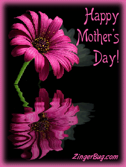 Click to get the codes for this image. This graphic shows a pink flower with ripples reflected in an animpated pool. The comment reads: Happy Mother's Day!