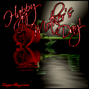 Click to get the codes for this image. This beautiful graphic features a red rosebud on its side reflected in an animated pool. The comment reads: Happy Mother's Day!