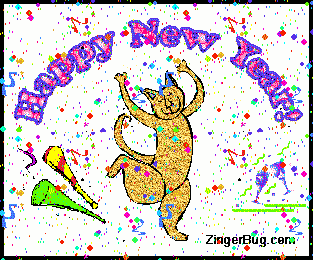 Click to get the codes for this image. Happy New Year Dancing Cat, New Years Day Free Image, Glitter Graphic, Greeting or Meme for Facebook, Twitter or any forum or blog.