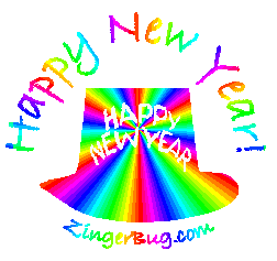 Click to get the codes for this image. Happy New Year Rainbow Hat, New Years Day Free Image, Glitter Graphic, Greeting or Meme for Facebook, Twitter or any forum or blog.
