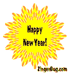 Click to get the codes for this image. Happy New Year Sun Starburst, New Years Day Free Image, Glitter Graphic, Greeting or Meme for Facebook, Twitter or any forum or blog.
