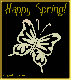 Click to get the codes for this image. Happy Spring 3d Butterfly, Spring Free Image, Glitter Graphic, Greeting or Meme for Facebook, Twitter or any forum or blog.