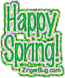 Click to get the codes for this image. Happy Spring Green Glitter, Spring Free Image, Glitter Graphic, Greeting or Meme for Facebook, Twitter or any forum or blog.