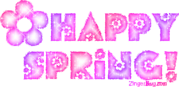 Click to get the codes for this image. Happy Spring Pink Glitter Text, Spring Free Image, Glitter Graphic, Greeting or Meme for Facebook, Twitter or any forum or blog.
